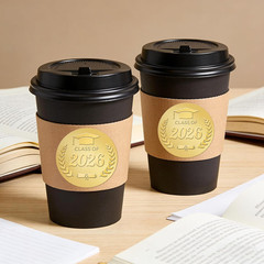 100Pcs Graduation Stickers – Gold Foil Embossed Class of 2026 Stickers 2 Inch Gr